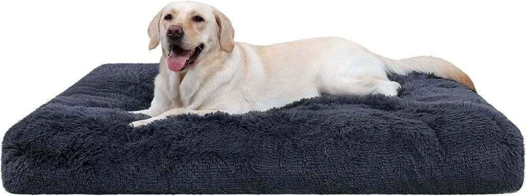 CHAMPETS Washable Dog Bed for Crate 35X23,Large Dog Bed Washable for Small,Medium,Large,Extra Large Dogs Cats Pet,Waterproof Dog Beds for Large Dogs with Washable Cover,Crate Pet Bed for Large Dogs