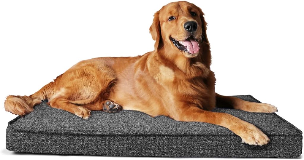 Dog Beds for Large Dogs Chew Proof Heavy Duty Washable,Durable Indestructible Dog Bed for Aggressive Chewers Large Breed with Removable Cover for Crate or Cages 41x27,Dark Grey