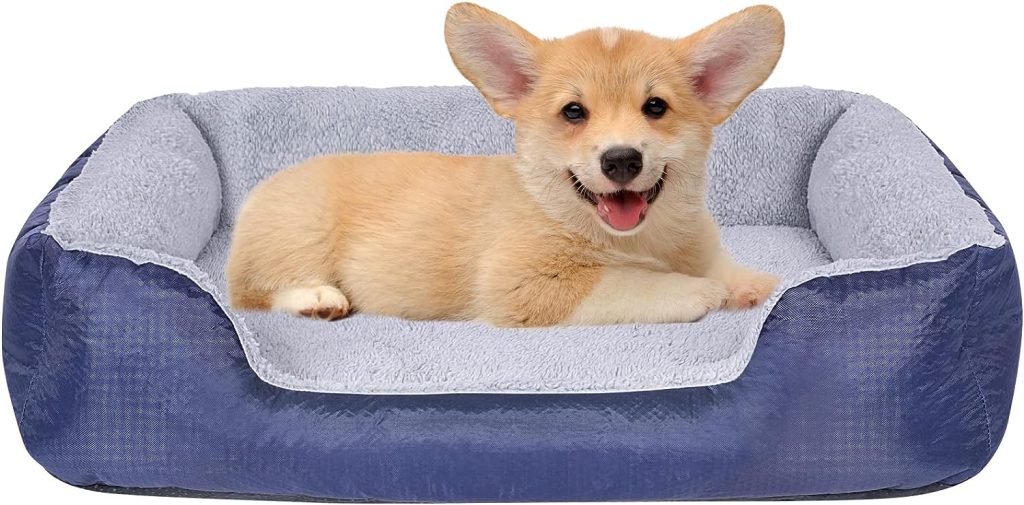 RIROMGY Orthopedic Dog Bed for Medium Dogs, Waterproof Memory Foam Dog Bed, Rectangle Warming Pet Bed with Removable Washable Cover, Egg- Foam Pet Couch Bed for Comfortable Sleep