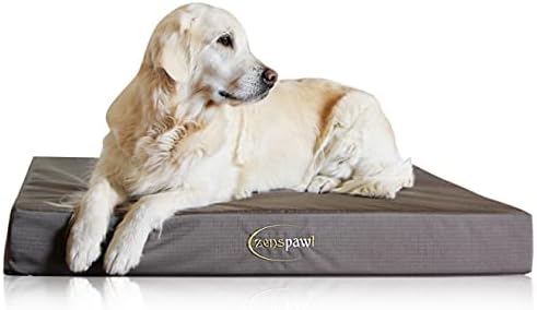 ZENSPAWT Crown Royal Memory Foam Dog Bed — Ultimate Comfort for Your Canine with 5-Inch Thick Memory Foam  Arthritis Pain Relief Dog Bed — Chew Resistant and Waterproof (Large Size | Grey Color)