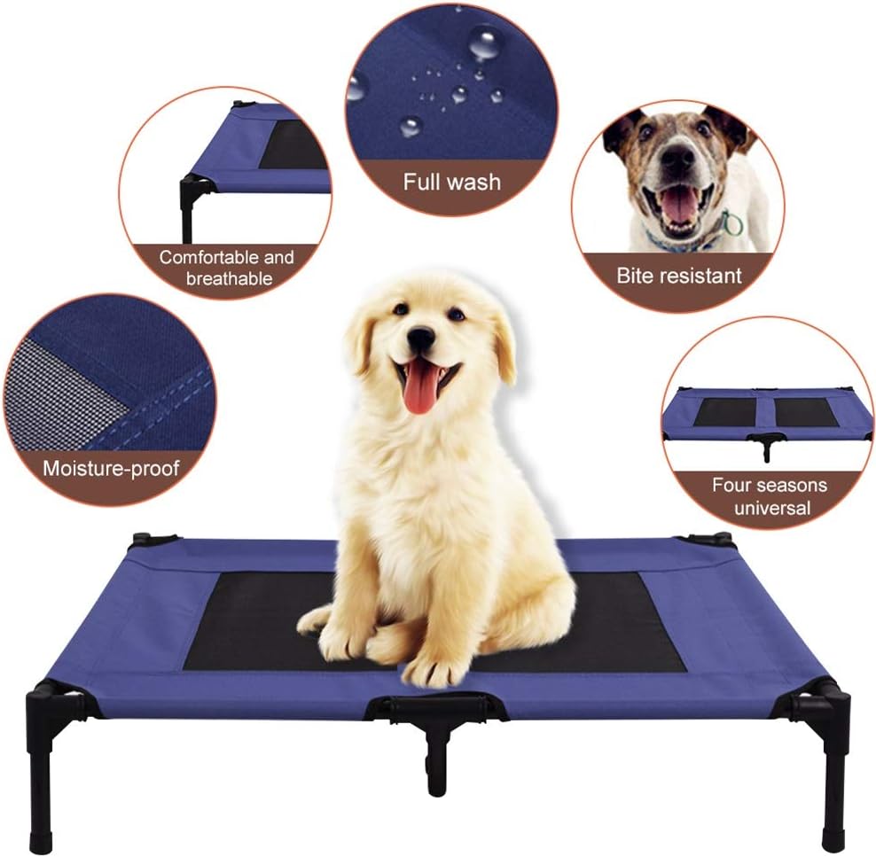 Cat Bed Bedding  Furniture Elevated Removable and Washable Summer Dog Cooling Bed Outdoor Breathable Mesh Elevated Cat and Puppy Bed Mat Dog Bed Camping Bed